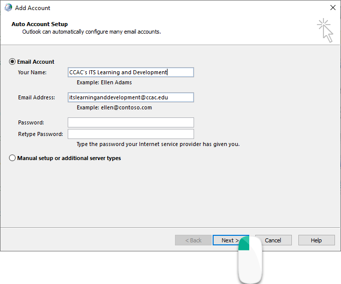 Adding another Profile to Outlook CCAC's Help Center