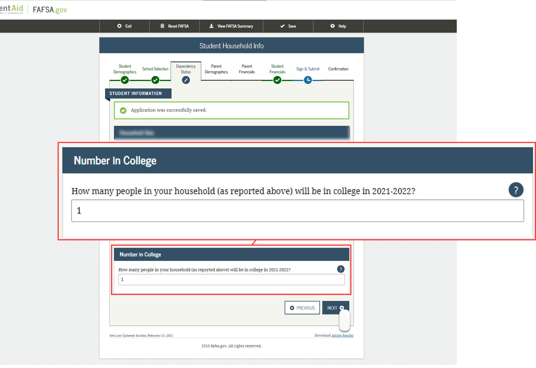 Entering Student Marital Status and Household Size on the FAFSA CCAC