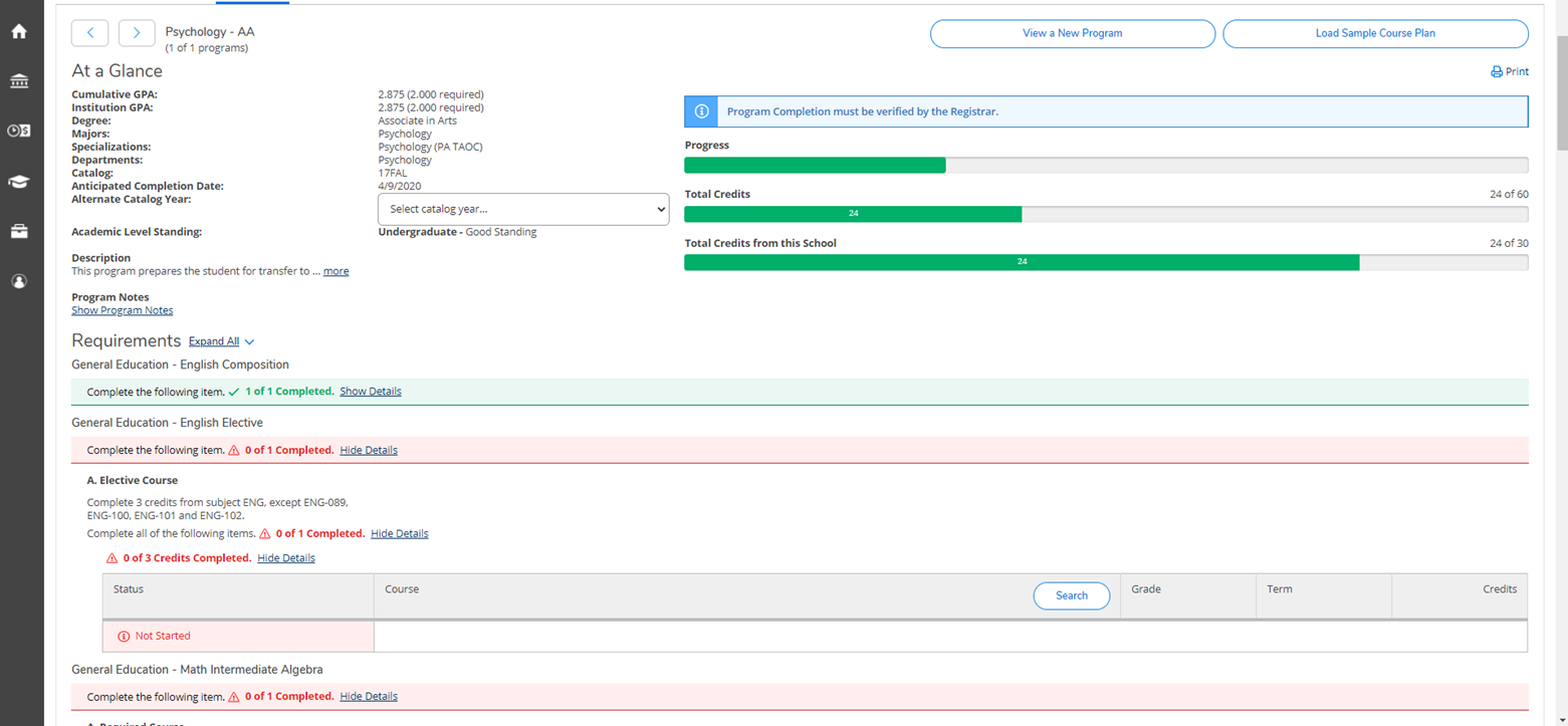 Find my CCAC program requirements in CCAC Self-Service - CCAC's Help Center