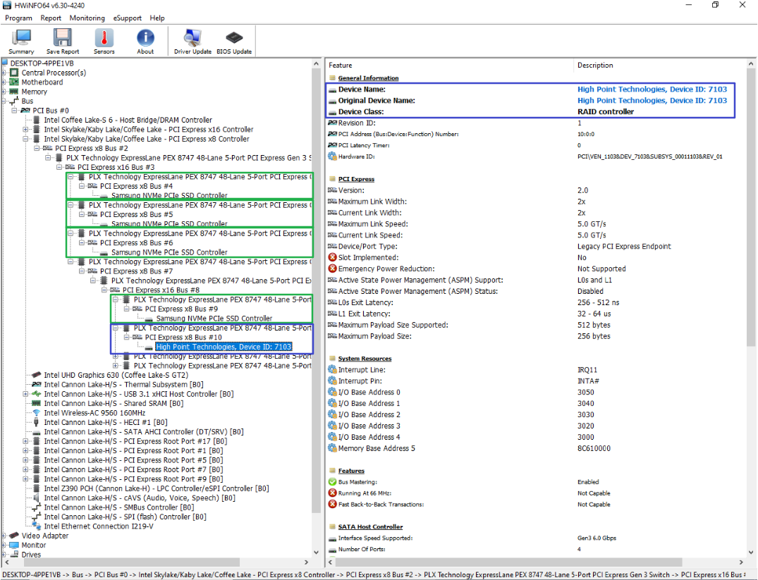 Use thirdparty tools (HWInfo & smartmontools ) to obtain hardware