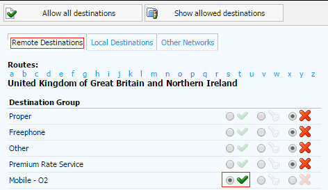 Allow outbound calls to specific destinations for an extension ...