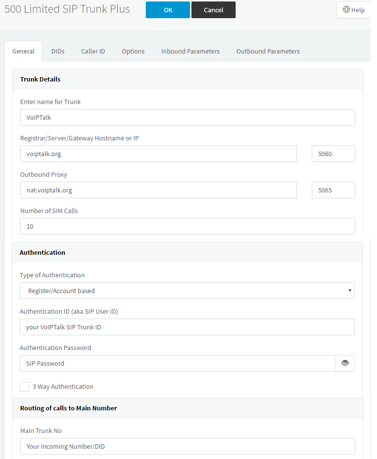 Configuration of a 3CX V15-v18 PBX with a VoIPtalk SIP trunk - telappliant