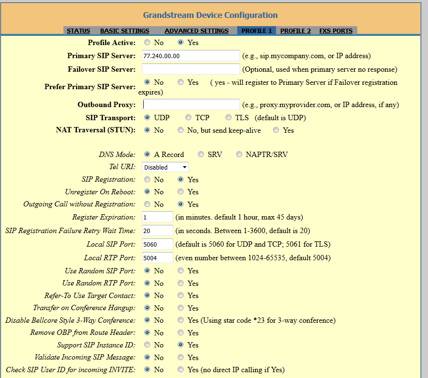 Configuring a Grandstream HT704 with a VoIPOffice Extension - telappliant