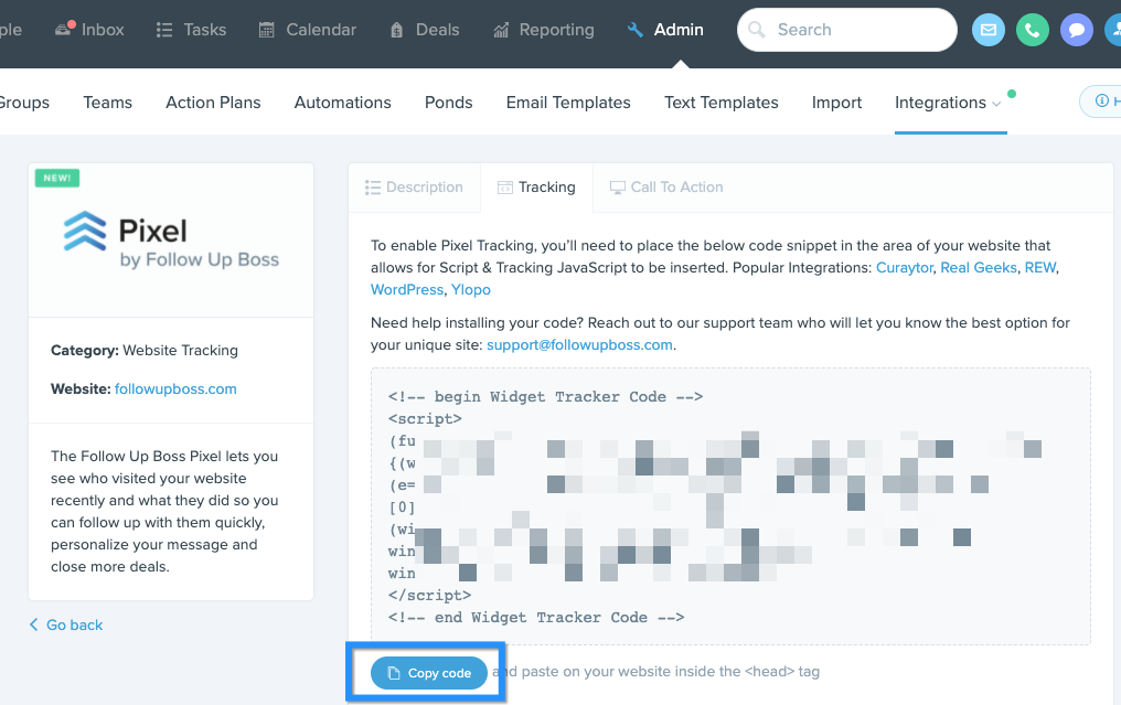Pixel Setup KV Core Follow Up Boss Help Center