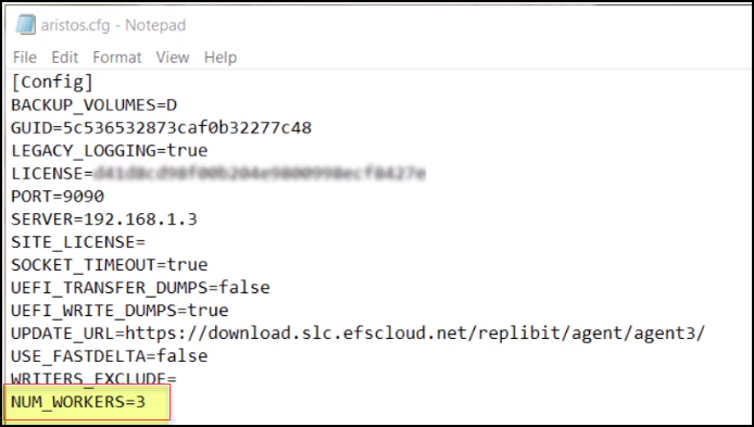 Modify the configuration file - x360Recover - Axcient