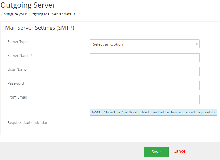 Outgoing Email Server Configuration for Gmail automateCRM