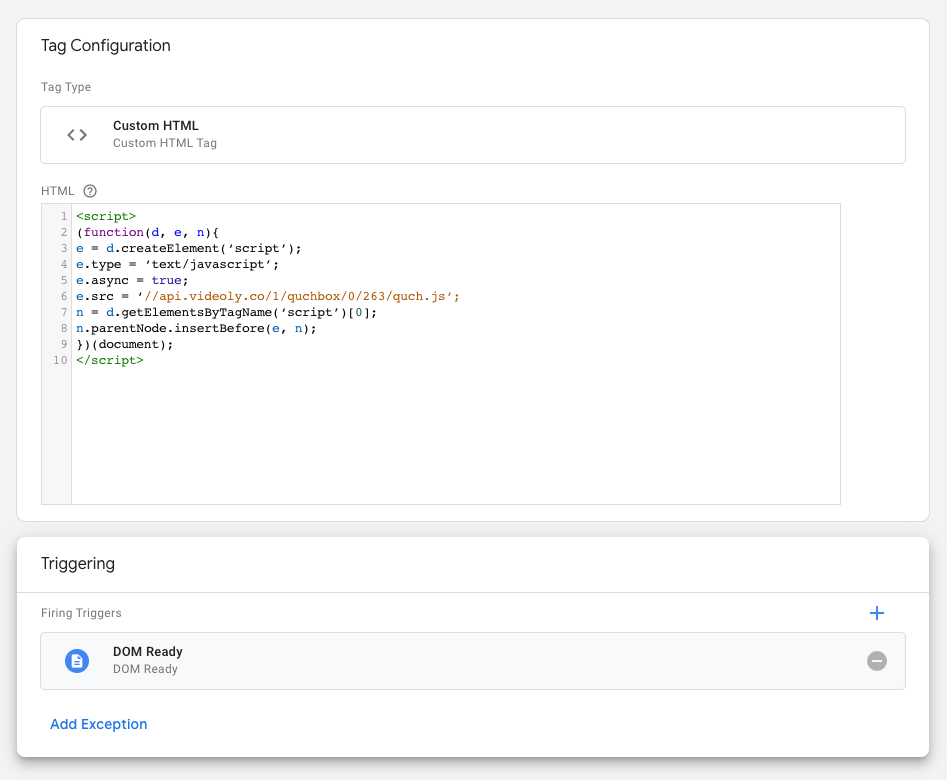 Installing Videoly using Google Tag Manager (step-by-step) - Videoly
