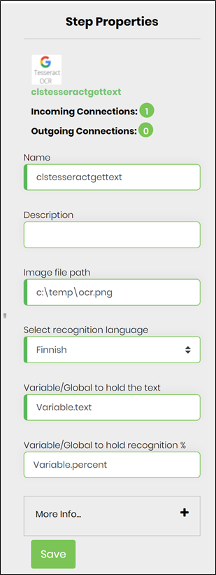 TesseractOCR - get text - FlowWright