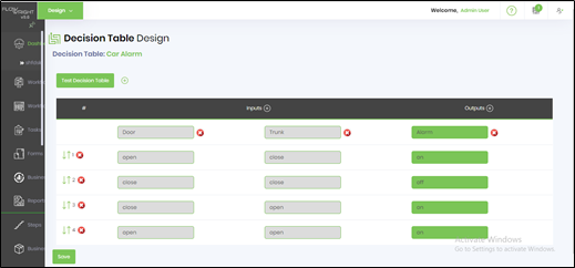 Evaluate decision table - FlowWright