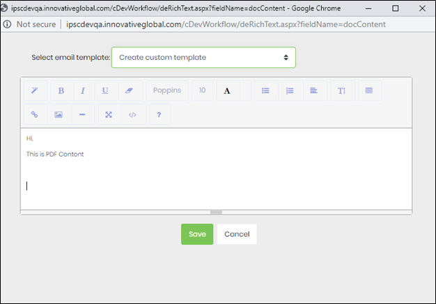 generateOutputDoc Step - FlowWright