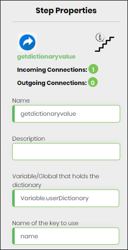 Get a value from the dictionary - FlowWright