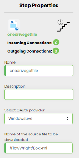 oneDriveGetFile Step - FlowWright
