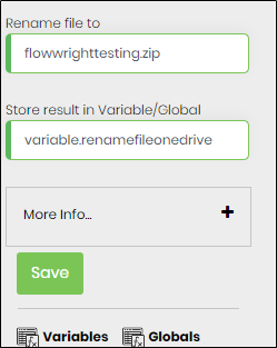 oneDriveRenameFile Step - FlowWright