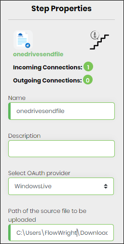 oneDriveSendFile Step - FlowWright