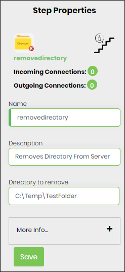 Removes a directory from the file system - FlowWright