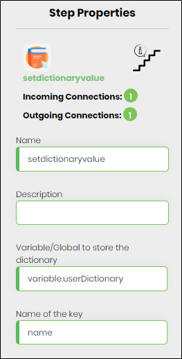 Sets a value within the dictionary - FlowWright
