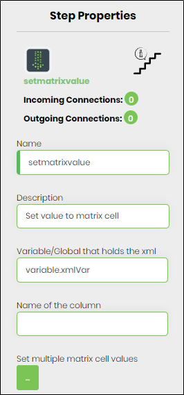 setMatrixValue Step - FlowWright