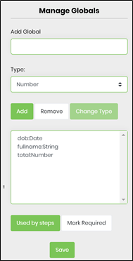 Updates any # of globals - FlowWright
