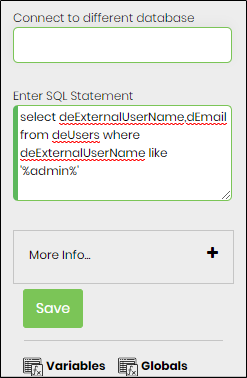 updateVariablesWithSQL Step - FlowWright