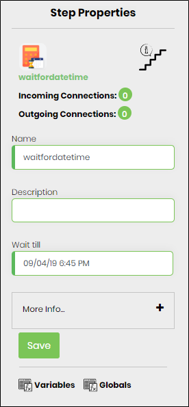 waitForDateTime Step - FlowWright