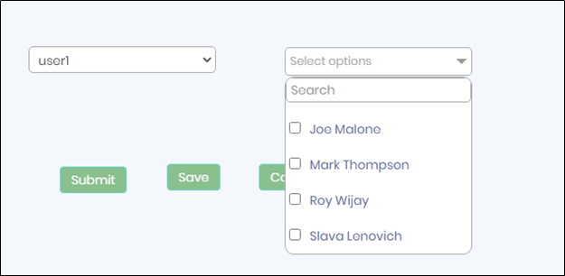 SelectManagersOrTeamList Widget - FlowWright