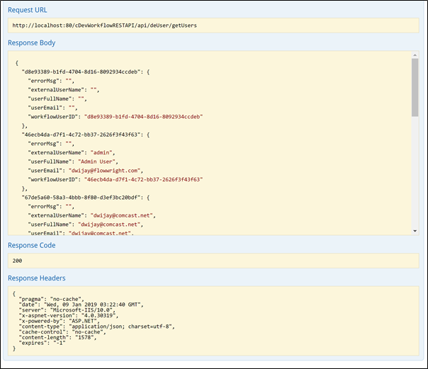 Testing the REST API on FlowWright - FlowWright