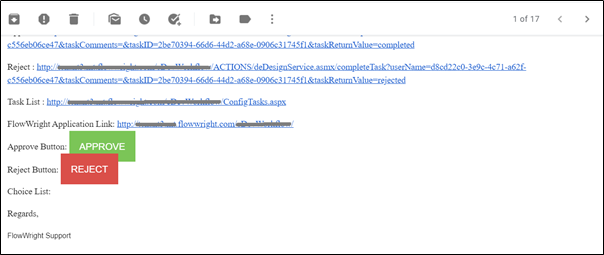 Using replace links in the Task workflow step email body - FlowWright