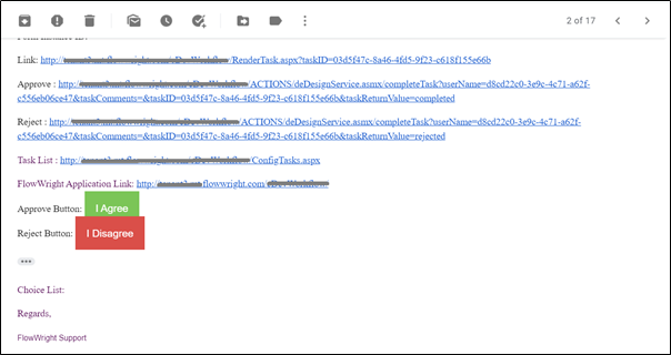 Using replace links in the Task workflow step email body - FlowWright