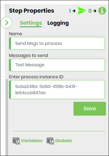 sendMessagesToProcess Step - FlowWright