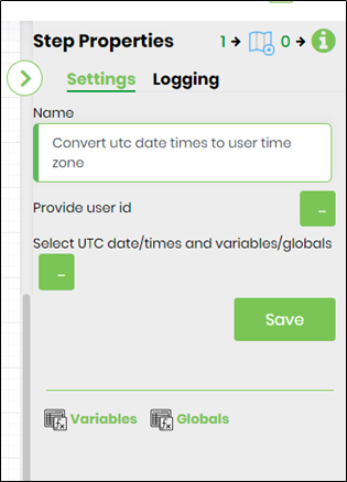 clsUTCToUserTimeZone Step - FlowWright