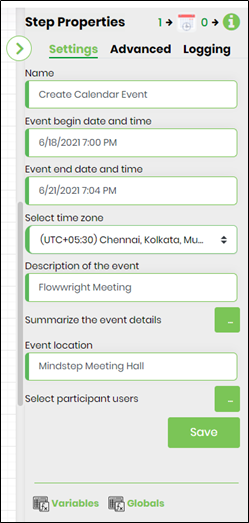 Ical Event Example Create iCal event and send to participants - FlowWright