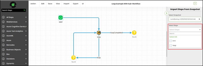 Snapshot management - FlowWright