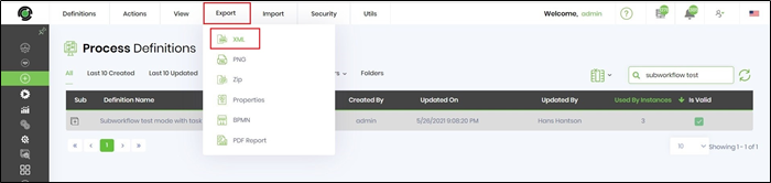 Exporting process definitions - FlowWright