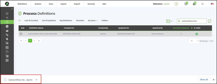 Exporting process definitions - FlowWright