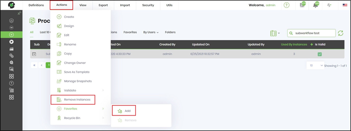 Process Definition Favorites Flowwright