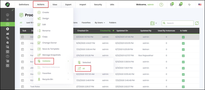 Validating the workflow process - FlowWright