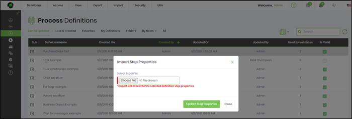 Export / Import Step Properties - FlowWright
