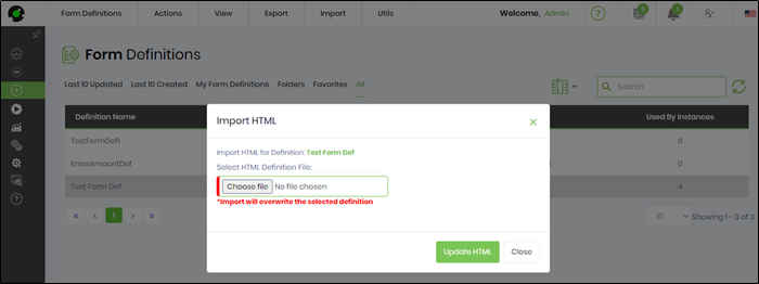 Import / Export Form Definition - FlowWright