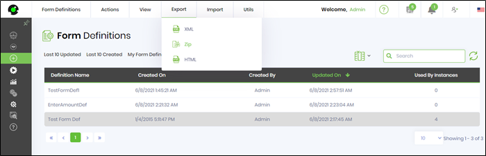 Import / Export Form Definition - FlowWright