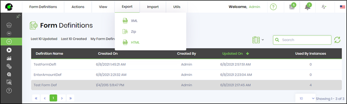 Import / Export Form Definition - FlowWright