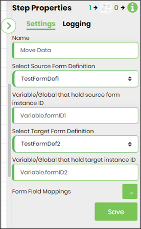 Moving data between forms within a process - FlowWright