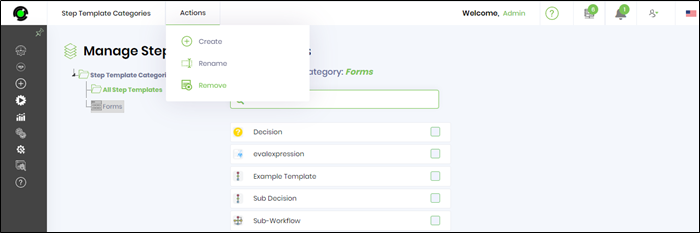 Delete template category - FlowWright