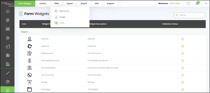Actions on Form Widgets - FlowWright