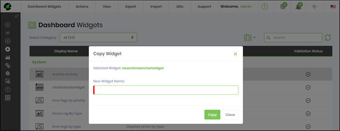 Actions on Dashboard widgets - FlowWright