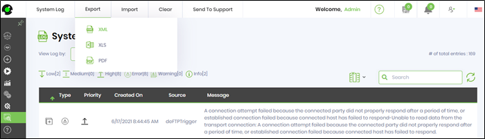 Download system log - FlowWright
