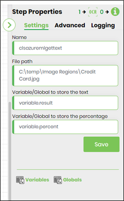 clsAzureMLGetText Step - FlowWright