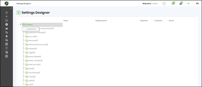 Settings Designer - FlowWright