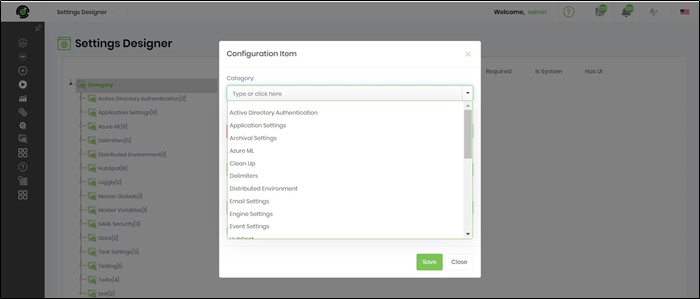 Settings Designer - FlowWright