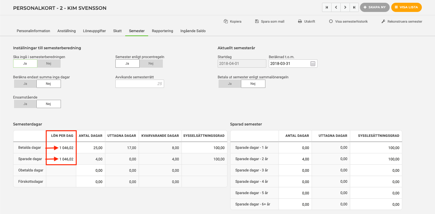 Felsökningsguide Semester utan tillägg Fortnox