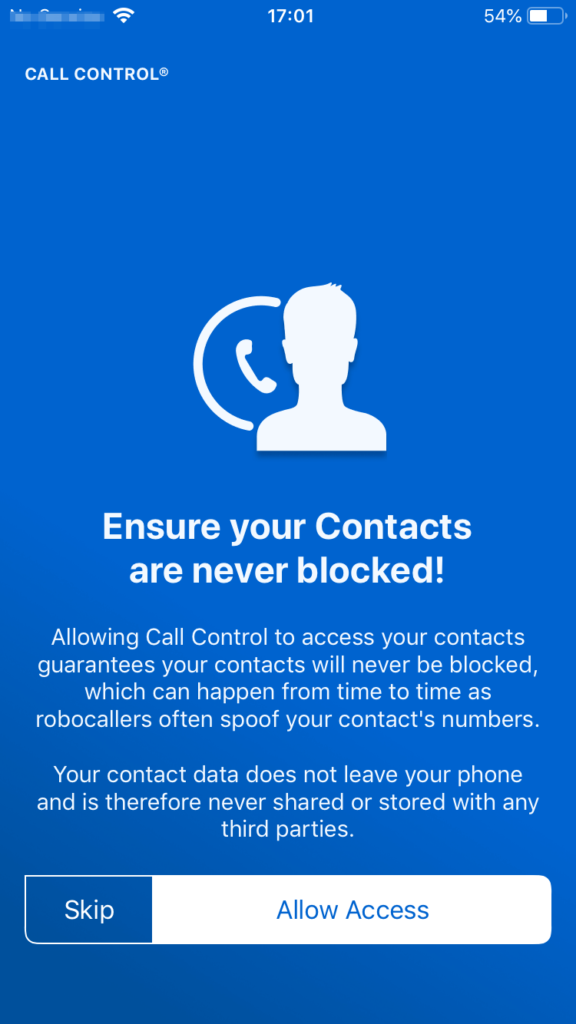 How to give permission for Call Control to access your Contacts Call